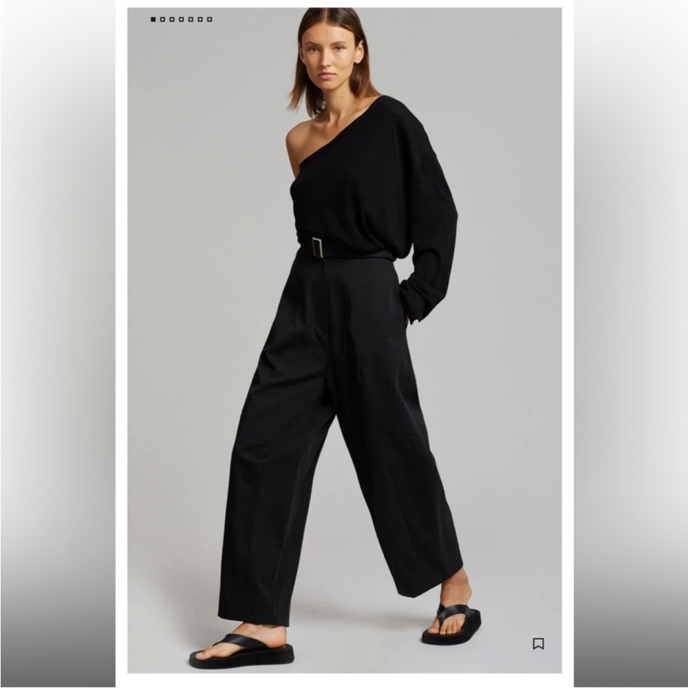 The Frankie Shop Mia Belted Barrel Pant Black Size Small